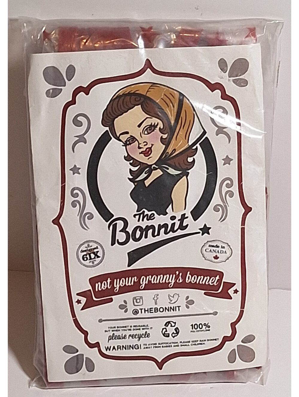 The Bonnit Retro Rain Bonnet New Deadstock Rockabilly Pinup Hair Protector...